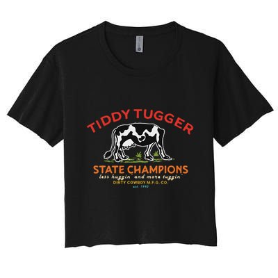 Tugger Tiddy State Champions Funny Design Crop Top