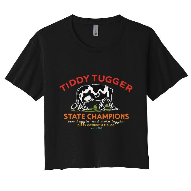 Tugger Tiddy State Champions Funny Design Crop Top