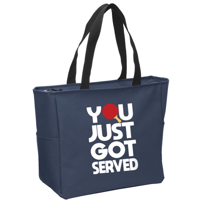 Table Tennis Shirts For Men Butterfly Ping Pong Tee Zip Tote Bag