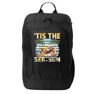 Tis The Sea Sun Christmas In July Santa Beach Summer City Backpack