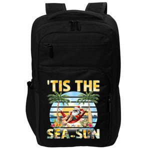 Tis The Sea Sun Christmas In July Santa Beach Summer Impact Tech Backpack