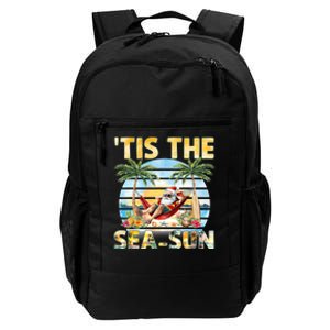 Tis The Sea Sun Christmas In July Santa Beach Summer Daily Commute Backpack