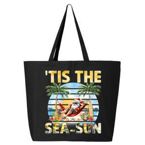 Tis The Sea Sun Christmas In July Santa Beach Summer 25L Jumbo Tote