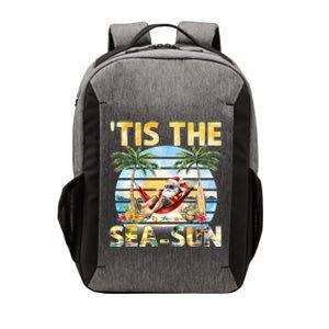 Tis The Sea Sun Christmas In July Santa Beach Summer Vector Backpack