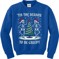 Tis The Season To Be Creepy Funny Dancing Skeletons Xmas Gift Kids Sweatshirt