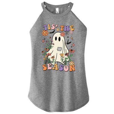 Tis' The Season Retro Halloween Party Funny Ghost Pumpkin Great Gift Women’s Perfect Tri Rocker Tank