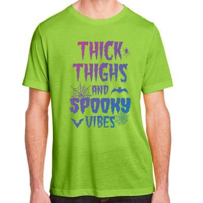 Thick Thighs Spooky Vibes Halloween Pumpkin Ghost Graphic Cute Gift Adult ChromaSoft Performance T-Shirt