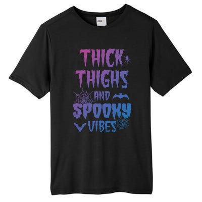 Thick Thighs Spooky Vibes Halloween Pumpkin Ghost Graphic Cute Gift Tall Fusion ChromaSoft Performance T-Shirt