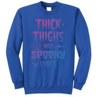 Thick Thighs Spooky Vibes Halloween Pumpkin Ghost Graphic Cute Gift Sweatshirt