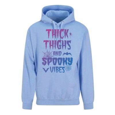 Thick Thighs Spooky Vibes Halloween Pumpkin Ghost Graphic Cute Gift Unisex Surf Hoodie