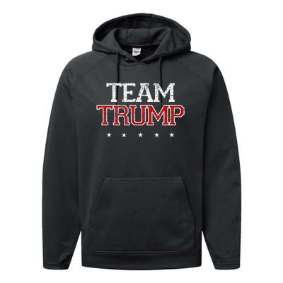 Team Trump Shirts Maga Trump Support Republican Performance Fleece Hoodie