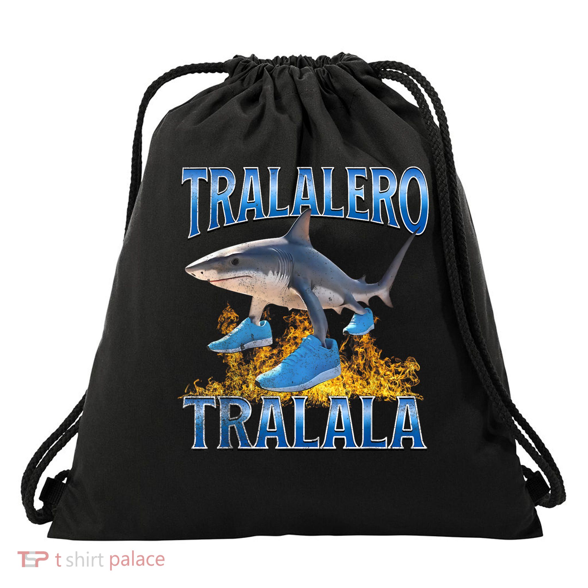 Tralalero Tralala Shark Meme Drawstring Bag