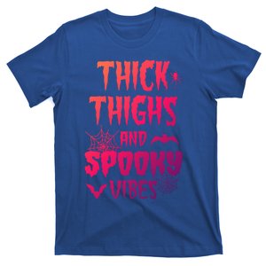 Thick Thighs Spooky Vibes Halloween Pumpkin Ghost Graphic Cute Gift T-Shirt