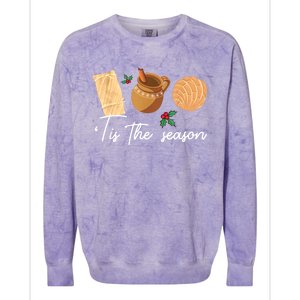 Tis The Season Christmas Mexican Concha Tamale Cafe De Olla Colorblast Crewneck Sweatshirt