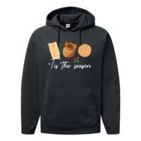 Tis The Season Christmas Mexican Concha Tamale Cafe De Olla Performance Fleece Hoodie