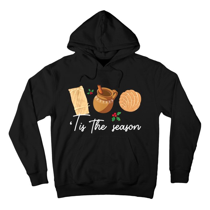 Tis The Season Christmas Mexican Concha Tamale Cafe De Olla Hoodie