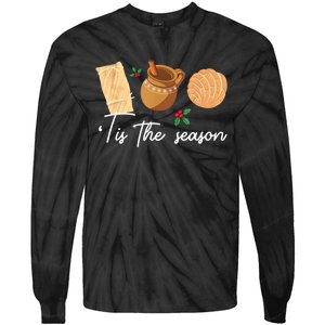 Tis The Season Christmas Mexican Concha Tamale Cafe De Olla Tie-Dye Long Sleeve Shirt