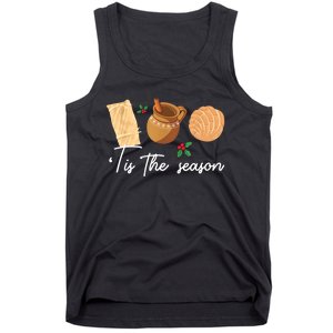 Tis The Season Christmas Mexican Concha Tamale Cafe De Olla Tank Top