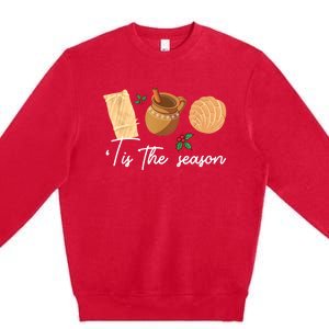 Tis The Season Christmas Mexican Concha Tamale Cafe De Olla Premium Crewneck Sweatshirt