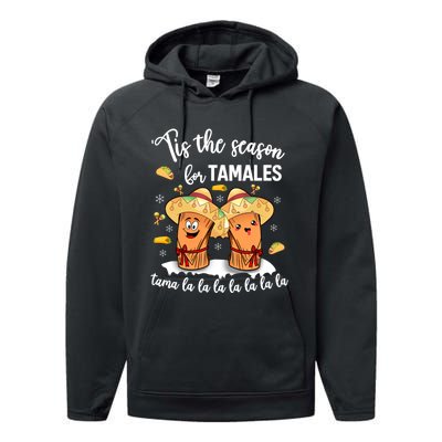 Tis The Season For Tamales Mexican Christmas Performance Fleece Hoodie