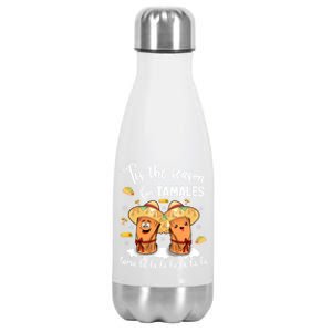 Tis The Season For Tamales Mexican Christmas Stainless Steel Insulated Water Bottle