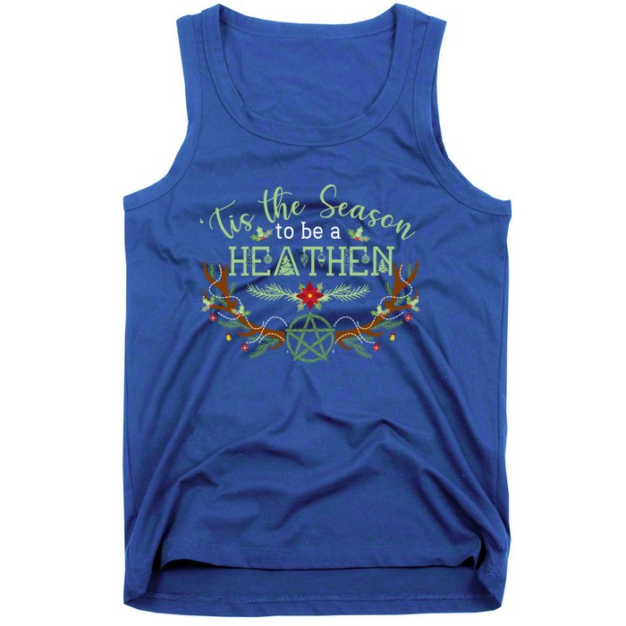 Tis The Season To Be A Heathen Pagan Christmas Winter Pjs Gift Tank Top