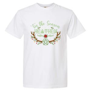 Tis The Season To Be A Heathen Pagan Christmas Winter Pjs Gift Garment-Dyed Heavyweight T-Shirt