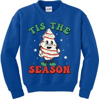 Tis The Season Tree Xmas Retro Christmas Family Kids Sweatshirt