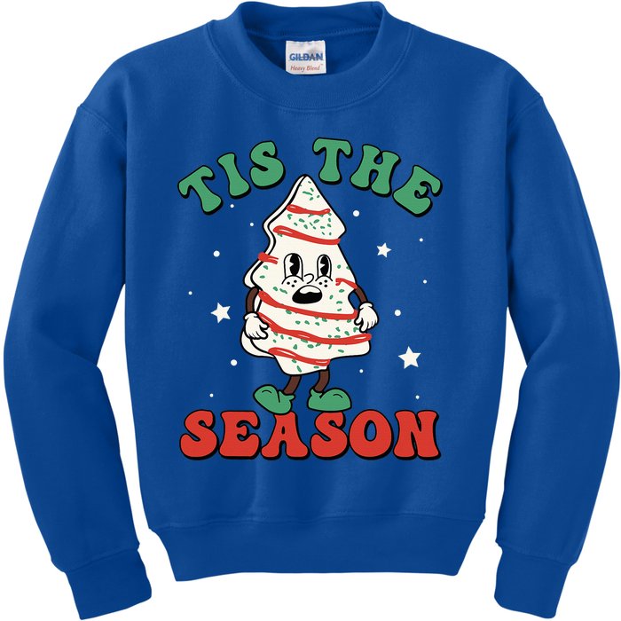 Tis The Season Tree Xmas Retro Christmas Family Kids Sweatshirt