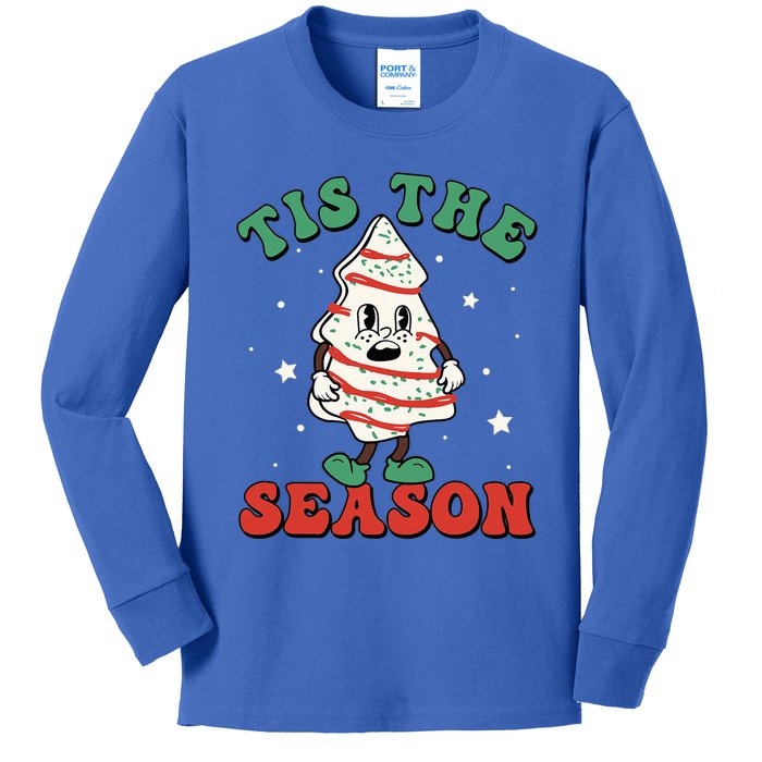 Tis The Season Tree Xmas Retro Christmas Family Kids Long Sleeve Shirt