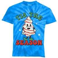 Tis The Season Tree Xmas Retro Christmas Family Kids Tie-Dye T-Shirt