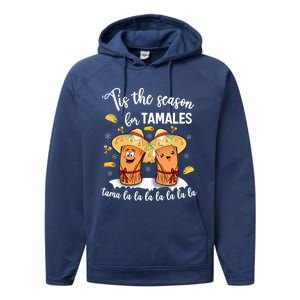 Tis The Season For Tamales Mexican Christmas Performance Fleece Hoodie