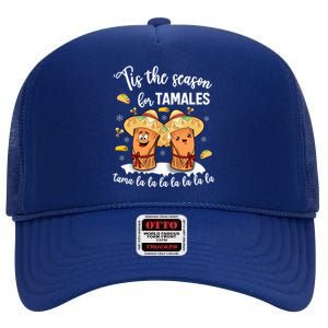 Tis The Season For Tamales Mexican Christmas High Crown Mesh Back Trucker Hat