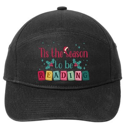 Tis The Season To Be Reding Christmas Reading Books Gift 7-Panel Snapback Hat