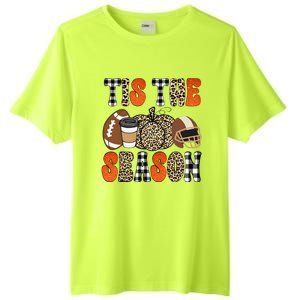 Tis The Season Pumpkin Leaf Latte Fall Thanksgiving Football Tall Fusion ChromaSoft Performance T-Shirt