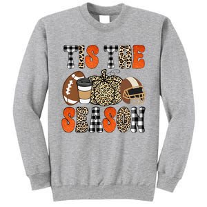 Tis The Season Pumpkin Leaf Latte Fall Thanksgiving Football Sweatshirt