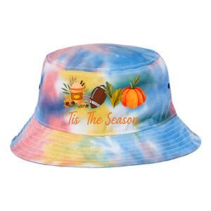 Tis The Season Pumpkin Leaf Latte Fall Thanksgiving Football Gift Tie Dye Newport Bucket Hat