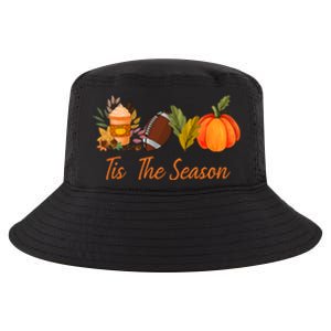 Tis The Season Pumpkin Leaf Latte Fall Thanksgiving Football Gift Cool Comfort Performance Bucket Hat