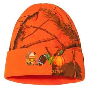 Tis The Season Pumpkin Leaf Latte Fall Thanksgiving Football Gift Kati Licensed 12" Camo Beanie