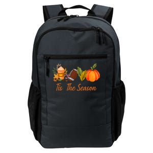 Tis The Season Pumpkin Leaf Latte Fall Thanksgiving Football Gift Daily Commute Backpack