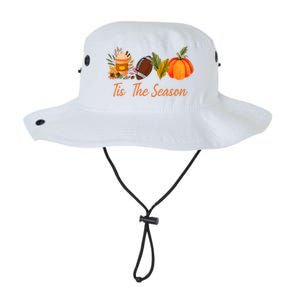 Tis The Season Pumpkin Leaf Latte Fall Thanksgiving Football Gift Legacy Cool Fit Booney Bucket Hat