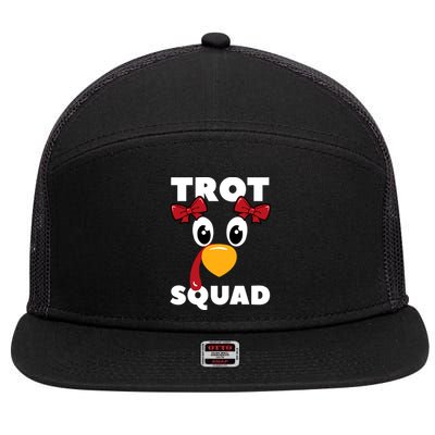 Turkey Trot Squad Thanksgiving Holiday Feast Harvest Gift 7 Panel Mesh Trucker Snapback Hat