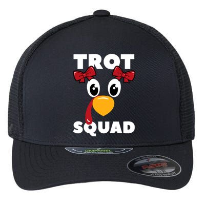 Turkey Trot Squad Thanksgiving Holiday Feast Harvest Gift Flexfit Unipanel Trucker Cap