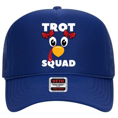 Turkey Trot Squad Thanksgiving Holiday Feast Harvest Gift High Crown Mesh Back Trucker Hat