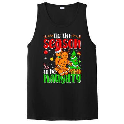 Tis The Season To Be Naughty Christmas Gingerbread Couple Funny Gift PosiCharge Competitor Tank