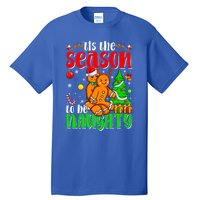 Tis The Season To Be Naughty Christmas Gingerbread Couple Funny Gift Tall T-Shirt