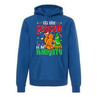 Tis The Season To Be Naughty Christmas Gingerbread Couple Funny Gift Premium Hoodie