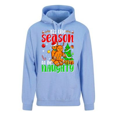 Tis The Season To Be Naughty Christmas Gingerbread Couple Funny Gift Unisex Surf Hoodie