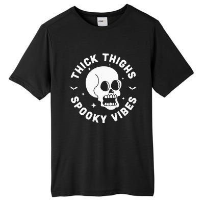 Thick Thighs Spooky Vibes Funny Halloween Skull Workout Gym Tall Fusion ChromaSoft Performance T-Shirt