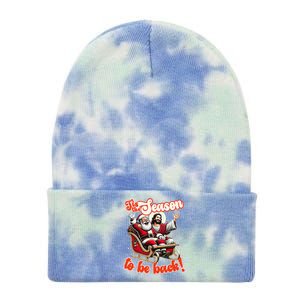 Tis The Season To Be Back Jesus Santa Claus Christmas Family Tie Dye 12in Knit Beanie